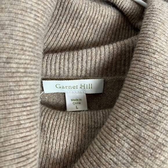 Garnet Hill Cashmere Cowl Neck Sweater Asymmetric Soft Knit Minimalist Large - Picture 5 of 5